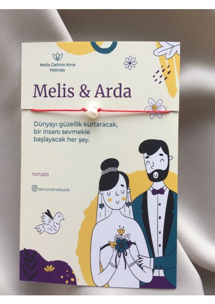 Kartvizit Şeklinde 25 Adet Söz, Nişan, Nikah, Kına, Düğün Hatırası