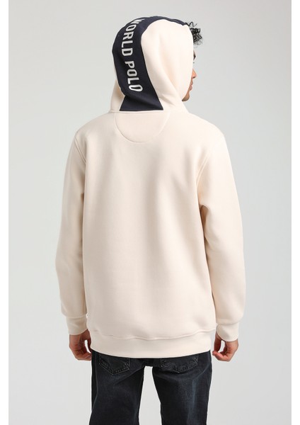 Kapüşonlu Ekru Slim Fit Hoodie 23FWM64046 fırsatları