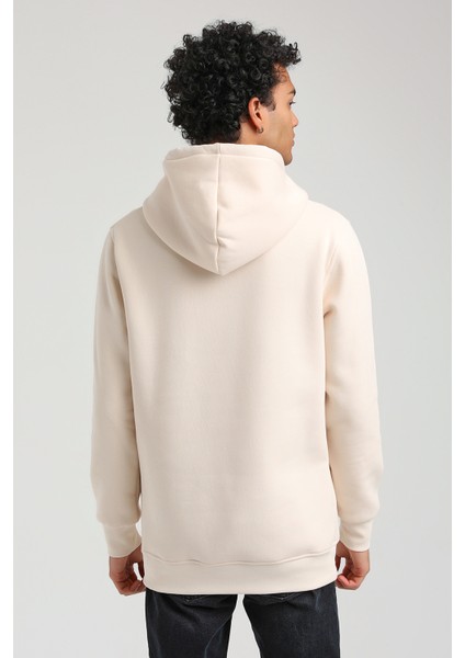 Kapüşonlu Ekru Slim Fit Hoodie 23FWM64041 fırsatları
