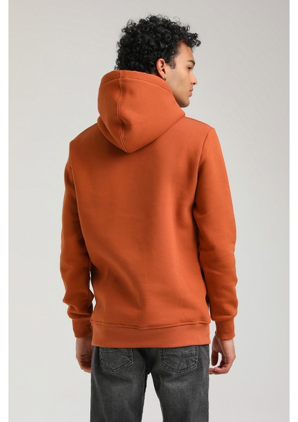 Kapüşonlu Kiremit Slim Fit Hoodie 23FWM64062 indirimleri