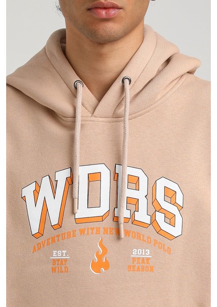 Kapüşonlu Bej Slim Fit Hoodie 23FWM64060 fiyatları