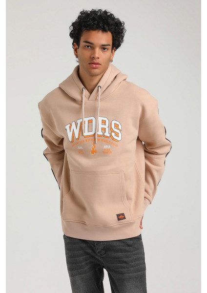 Kapüşonlu Bej Slim Fit Hoodie 23FWM64060 modelleri