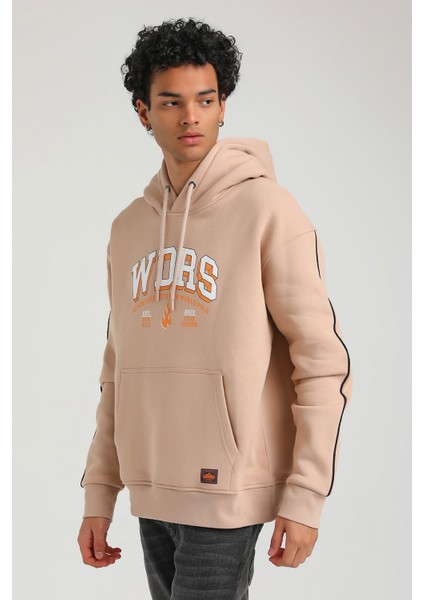 Kapüşonlu Bej Slim Fit Hoodie 23FWM64060 fırsatları