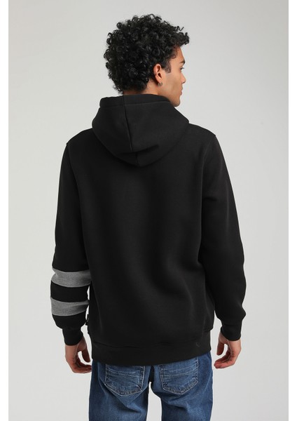 Kapüşonlu Siyah Slim Fit Hoodie 23FWM64054 indirimleri