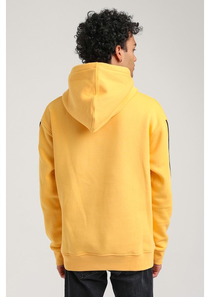Kapüşonlu Hardal Slim Fit Hoodie 23FWM64060