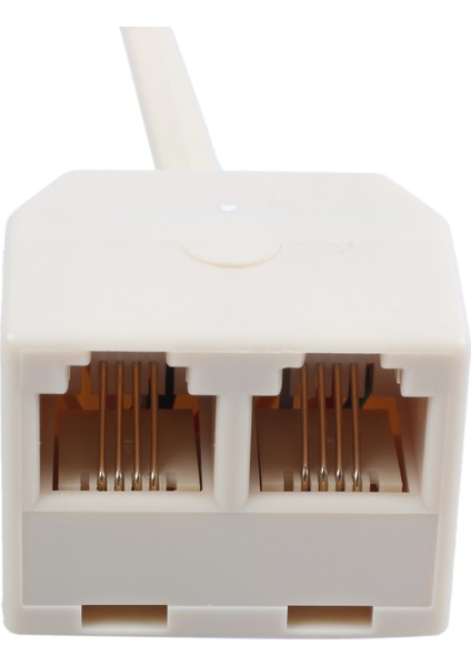 Rj 11 6p 4 C Konnektör 2 x Jak Bağlantı Noktası M / F Ayırıcı Telefon Adaptör Kablosu Bej (Yurt Dışından)