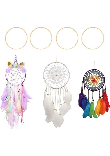 10 Adet Ahşap Bambu Dreamcatcher Yüzükler Çemberler Yuvarlak Çemberler Makrome Yüzükler Dream Catcher Dıy Craft Için 27 cm (Yurt Dışından) fiyatları