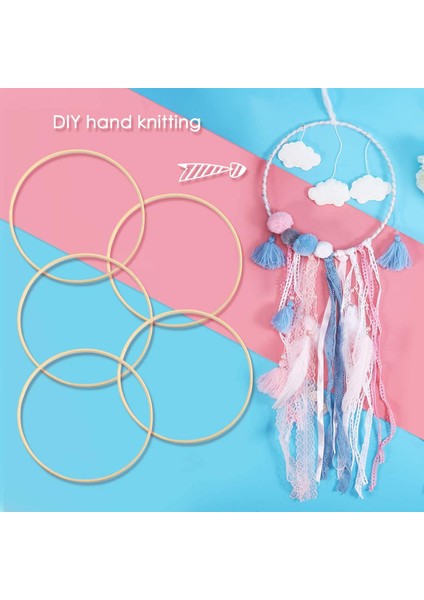 10 Adet Ahşap Bambu Dreamcatcher Yüzükler Çemberler Yuvarlak Çemberler Makrome Yüzükler Dream Catcher Dıy Craft Için 27 cm (Yurt Dışından) fırsatları