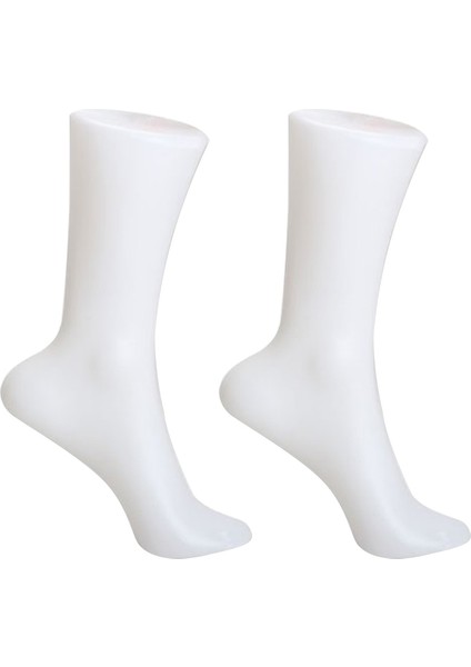 2pcs Kadın Ayak Çorabı Sox Ekran Kalıp Kısa Çorap Manken Beyaz (Yurt Dışından)