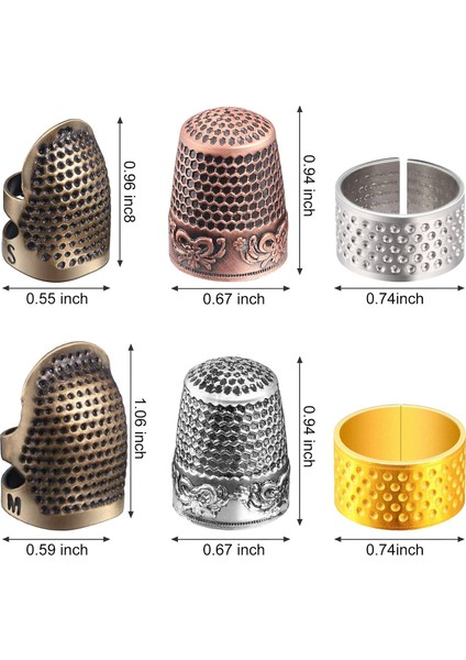 6 Parça Dikiş Yüksük Parmak Koruyucu, Dikiş Nakış Iğnesi Için Ayarlanabilir Metal Parmak Kalkanı Koruyucu (Yurt Dışından) fiyatları