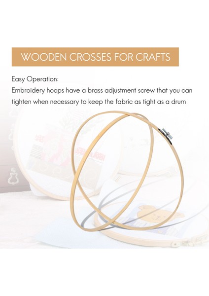 3 Parça 14 Inç Nakış Çemberler Ahşap Yuvarlak Ayarlanabilir Bambu Daire Çapraz Dikiş Çember Yüzük Sanat Zanaat Kullanışlı Dikiş (Yurt Dışından) fırsatları