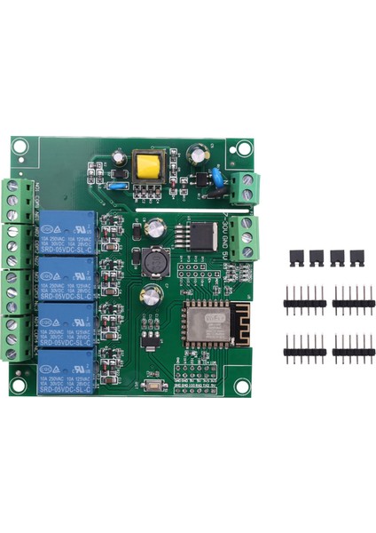 ESP8266 ESP-12F Wıfı Röle Modülü 4 Kanal AC90-250V/DC7-30V/5V Geciktirme Röle Anahtarı Arduıno Ide Akıllı Ev Iot Uzaktan (Yurt Dışından)