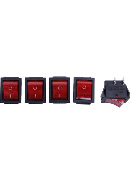5 x Kırmızı Işıklı Işık Açma/kapama Dpst Tekne Rocker Anahtarı 16A/250V 20A/125V Ac (Yurt Dışından)
