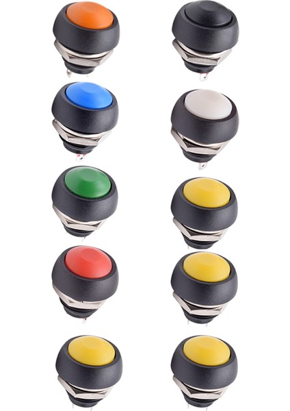 10 Adet 2pin Mini Anahtarı 12MM 1A Su Geçirmez Anahtar PBS-33B 12V Anlık Basmalı Düğme Anahtarı Sıfırlama Olmayan Kilitleme PBS-33B (Yurt Dışından)