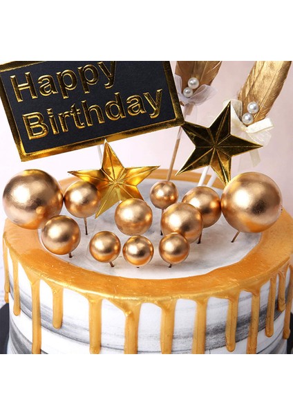 40 Adet Kek Toppers Mini Altın Top Cupcake Toppers Kek Süslemeleri Doğum Günü Düğün Parti Için Kek Dekorasyon Malzemeleri (Yurt Dışından) fırsatları