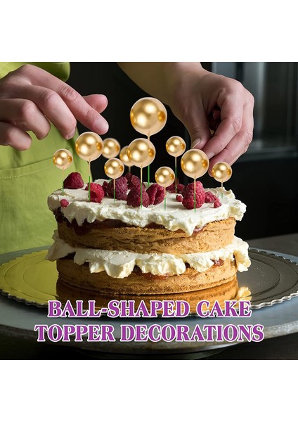 40 Adet Kek Toppers Mini Altın Top Cupcake Toppers Kek Süslemeleri Doğum Günü Düğün Parti Için Kek Dekorasyon Malzemeleri (Yurt Dışından) indirimleri