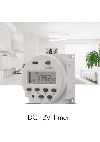 Dc 12V Dijital LCD Güç Programlanabilir Zamanlayıcı Zaman Anahtarı Röle 16A Amper (Yurt Dışından)