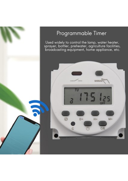 Dc 12V Dijital LCD Güç Programlanabilir Zamanlayıcı Zaman Anahtarı Röle 16A Amper (Yurt Dışından)