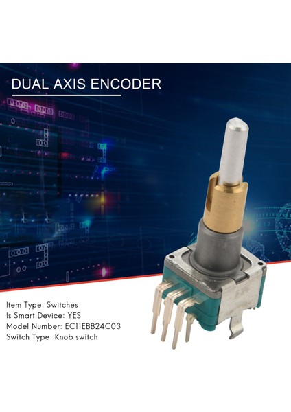 EC11EBB24C03 Çift Eksenli Anahtarlı Enkoder 30 Pozisyonlama Sayısı 15 Darbe Noktası Kolu 25MM (Yurt Dışından)