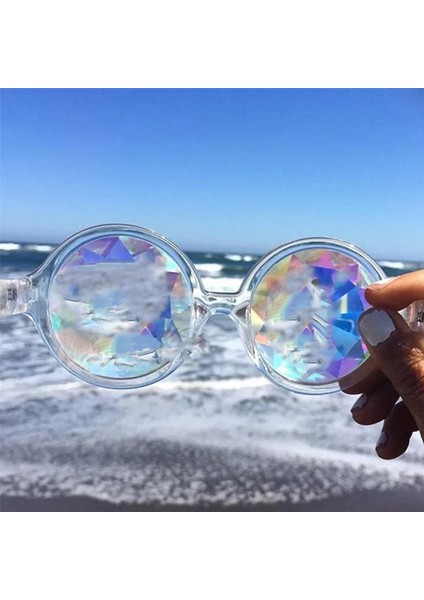 Kaleydoskop Gözlükleri Rave Festival Partisi Güneş Gözlüğü Kırıntılı Lens-Şeffaf (Yurt Dışından) fırsatları