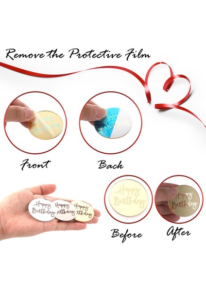 24 Adet Akrilik Kek Toppers Mutlu Doğum Günü Ayna Kek Disk Mini Yuvarlak Kazınmış Cupcake Topper Dıy Cupcake Dekorasyon (Yurt Dışından) modelleri