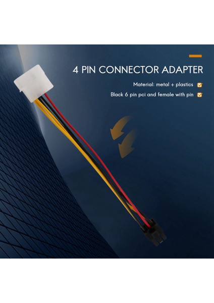 Pcıe Pcı Express Adaptörü Için 4-Pin Erkek - 6-Pin Dişi Soket Güç Kablosu (Yurt Dışından)