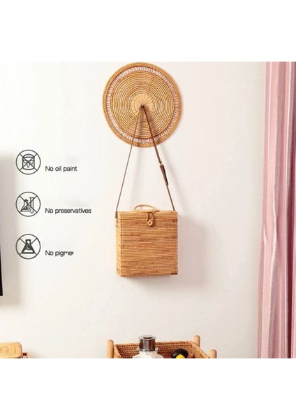 Ev Dokuma Duvar Sepeti Doğal Boho Ev Dekor Dekoratif Rattan Dekor Dokuma Duvar Dekor Dokuma Duvar Asılı (Yurt Dışından)