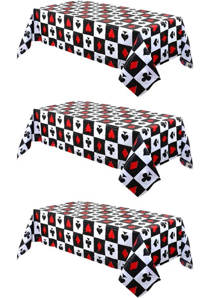 3 Parça Masa Örtüsü Tek Kullanımlık Masa Örtüsü Poker Casino Partisi Futbol Beyzbol Rugby 54 Inç x 108 Inç (Yurt Dışından)