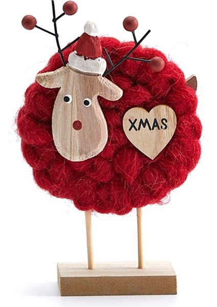 Yeni Iskandinav Noel Ahşap Yün Keçe Dekorasyon Noel Elk Noel Baba Süs Noel Ağacı Masaüstü Dekorasyon A (Yurt Dışından)
