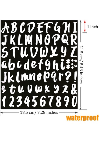 720 Parça 10 Yaprak Kendinden Yapışkanlı Vinil Etiket, Posta Kutusu Için Alfabe Harf Numarası Çıkartmaları, Kapı (Beyaz, 1 Inç) (Yurt Dışından)