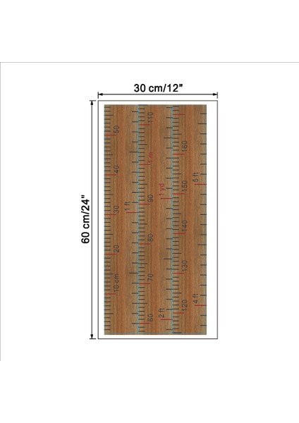 Ahşap Çocuk Yükseklik Ölçümü Bebek Büyüme Tablosu Bebek Yüksekliği Cetvel Duvar Çıkartmaları Çocuk Odası Kreş Dekor (Yurt Dışından)