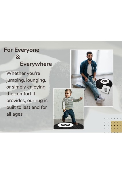 Top Halı - 32 Inç Beyaz ve Siyah Halı - Yatak Odası ve Oturma Odası Için Harika Halılar ve Estetik Halılar (Yurt Dışından) modelleri