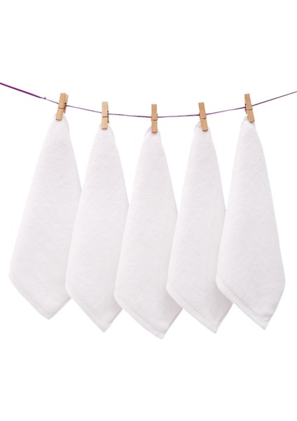 7pcs Havlu Pamuk Beyaz Üstün Otel Kalitesi Yumuşak Yüz El Havlusu 30X30CM (Yurt Dışından)