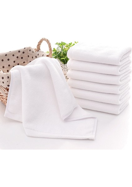 7pcs Havlu Pamuk Beyaz Üstün Otel Kalitesi Yumuşak Yüz El Havlusu 30X30CM (Yurt Dışından) fırsatları