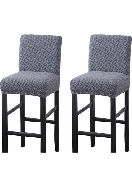 Yeniden Kullanılabilir Pub Sayaç Tabure Sandalye Slipcover Kapakları Streç Çıkarılabilir Yıkanabilir Yemek Odası Sandalyesi Kapakları Mutfak Gri B (Yurt Dışından)