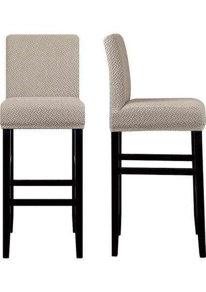 Yeniden Kullanılabilir Pub Sayaç Tabure Sandalye Slipcover Kapakları Streç Çıkarılabilir Yıkanabilir Yemek Odası Sandalyesi Kapakları Mutfak Gri B (Yurt Dışından)