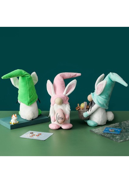 Paskalya Tavşanı Kulak Yüzü Olmayan Gnome Cüce Bebek Mutlu Paskalya Dekorasyonu Ev Için Paskalya Yumurtası Tavşan Çocuklar Hediyeler, Mavi (Yurt Dışından) fırsatları