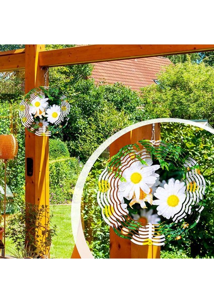 5 Paket 10 Inç Süblimasyon Rüzgar Spinner Boşlukları, 3D Metal Rüzgar Spinners, Çift Taraflı Asma Metre Bahçe Çim Dekorasyonu (Yurt Dışından)