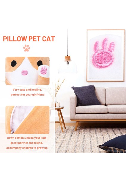 Kawaii Bebek Dolması Hayvan Peluş Kedi Yumuşak Oyuncak Yastık Bebek Oyuncak Hediyeler, Sevimli Yumuşak Peluş Hayvan Yastık Dolması, Kahverengi, 70 cm (Yurt Dışından) indirimleri