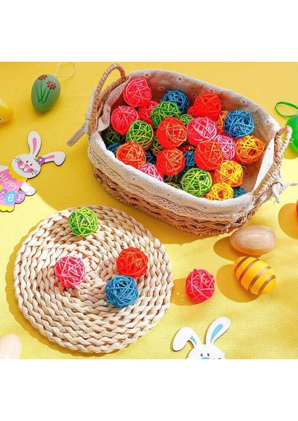 45 Adet Rattan Topları Renk Dekor Dekoratif Vazo Dolgu Masa Düğün Dekorasyon Bebek Duş Doğum Günü Partisi Için, 1.6 Inç (Yurt Dışından) modelleri