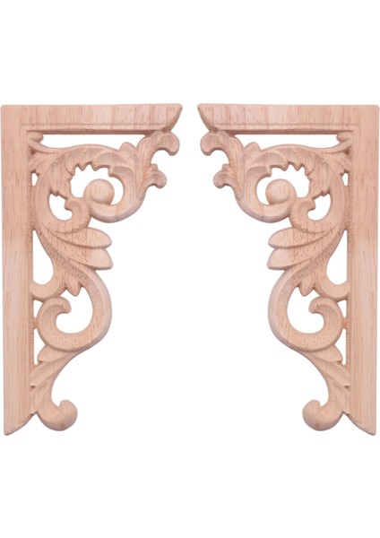 2 Adet Sol + Sağ (Her Biri 1 Adet) Vintage Ahşap Oyma Köşe Onlay Mobilya Duvar Dekor Boyasız Çerçeve Aplike (Yurt Dışından) fiyatları
