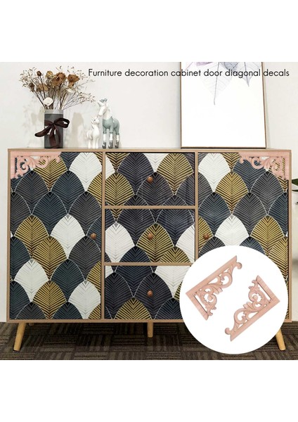 2 Adet Sol + Sağ (Her Biri 1 Adet) Vintage Ahşap Oyma Köşe Onlay Mobilya Duvar Dekor Boyasız Çerçeve Aplike (Yurt Dışından) fırsatları