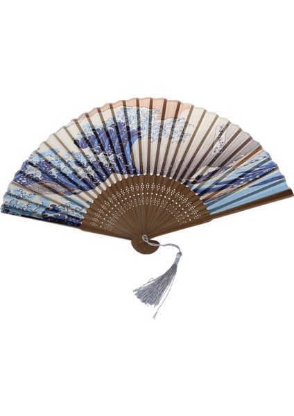 Geleneksel Japon Ukiyo-E Sanatsal Baskılarıyla Japon El Tipi Katlanır Yelpaze (Yurt Dışından)