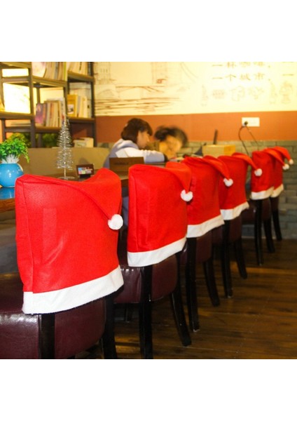 Adet Noel Sandalye Yemek Odası Tatil Noel Süslemeleri Kırmızı Için Noel Baba Şapkası Sandalye Kapakları Kapakları (Yurt Dışından) indirimleri