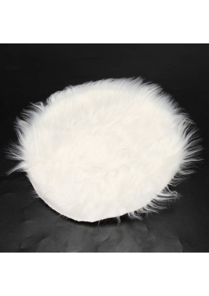 Suni Koyun Derisi Yün Halı 30 x 30 cm Kabarık Yumuşak Uzun Tüylü Dekoratif Halı Yastık Sandalye Koltuk Minderi (Yuvarlak Beyaz) (Yurt Dışından) modelleri