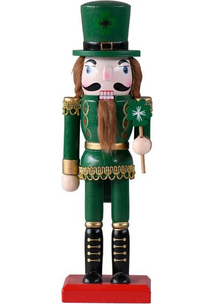 Fındıkkıran Dekorasyon Ahşap Heykelcik Fındıkkıran Yeşil Kral Roral Asker Figürleri Aziz Patrick Günü Fındıkkıran (Yurt Dışından)