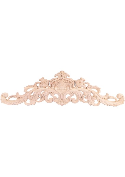 Oyma Doğal Ahşap Aplikler Mobilya Dolabı Boyasız Ahşap Pervaz Çıkartması Eski Ev Dekor Dekoratif 40X11X2 cm (Yurt Dışından)