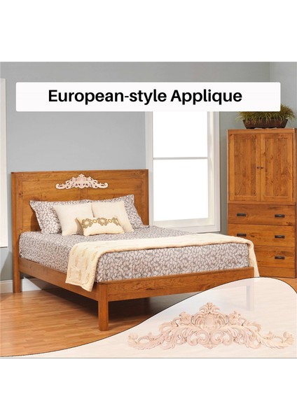 Oyma Doğal Ahşap Aplikler Mobilya Dolabı Boyasız Ahşap Pervaz Çıkartması Eski Ev Dekor Dekoratif 40X11X2 cm (Yurt Dışından) indirimleri