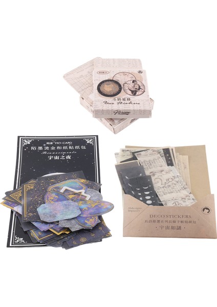 192 Adet Göksel Çıkartmalar Vintage Çıkartmalar Scrapbooking Için Gezegen Ay Uzay Astronomi Çıkartmalar Günlük Kaydı Malzemeleri (Yurt Dışından)