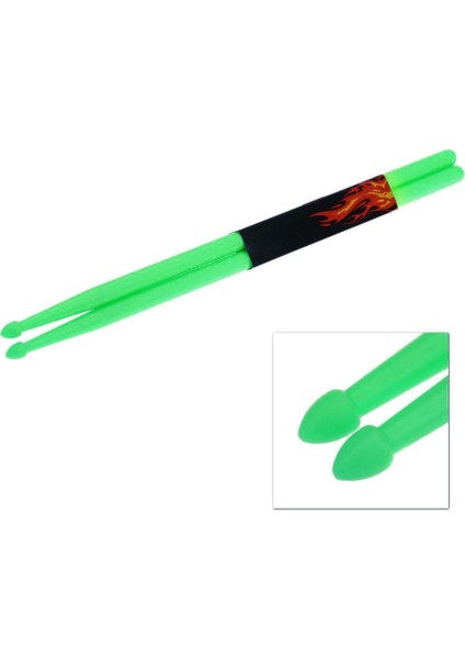 Davul Seti Hafif Profesyonel Yeşil Için 5A Baget Naylon Çubuk Çifti (Yurt Dışından)